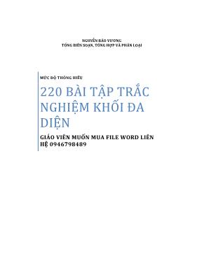 220 bài tập trắc nghiệm khối đa diện